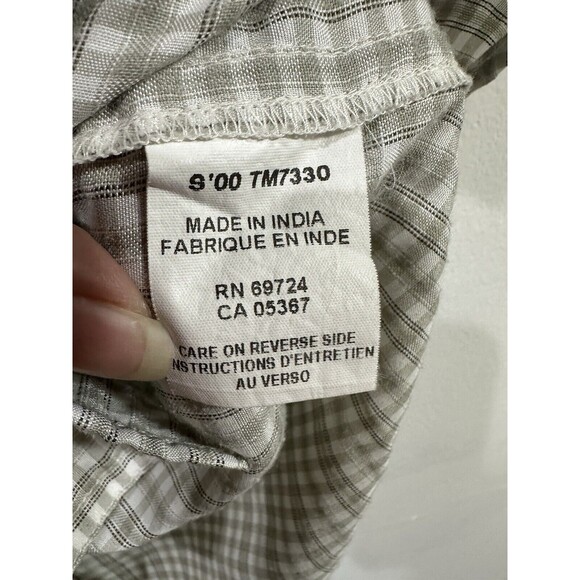Columbia Women’s Green Plaid Button up  Long Sleeve Polyester Blend Shirt Large - Picture 7 of 12